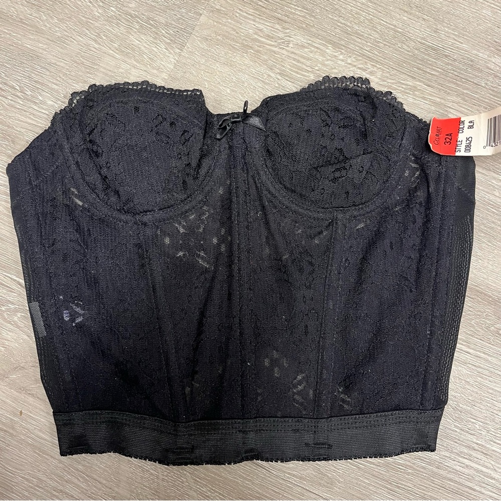 vintage black lace corset by gelmart size 32A Y2K/2000s era new with tags